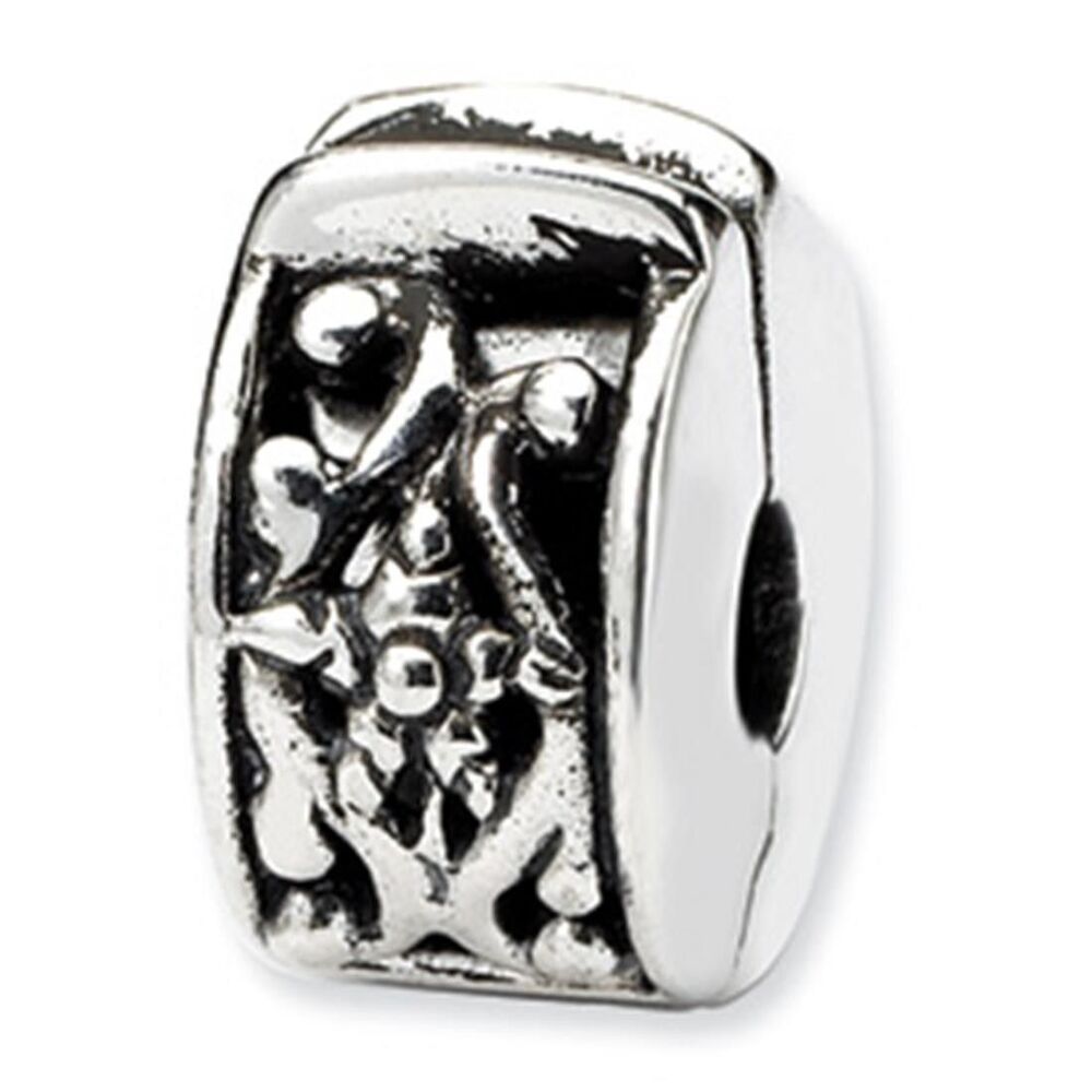 925 Sterling Silver Reflections Hinged Floral Clip Bead